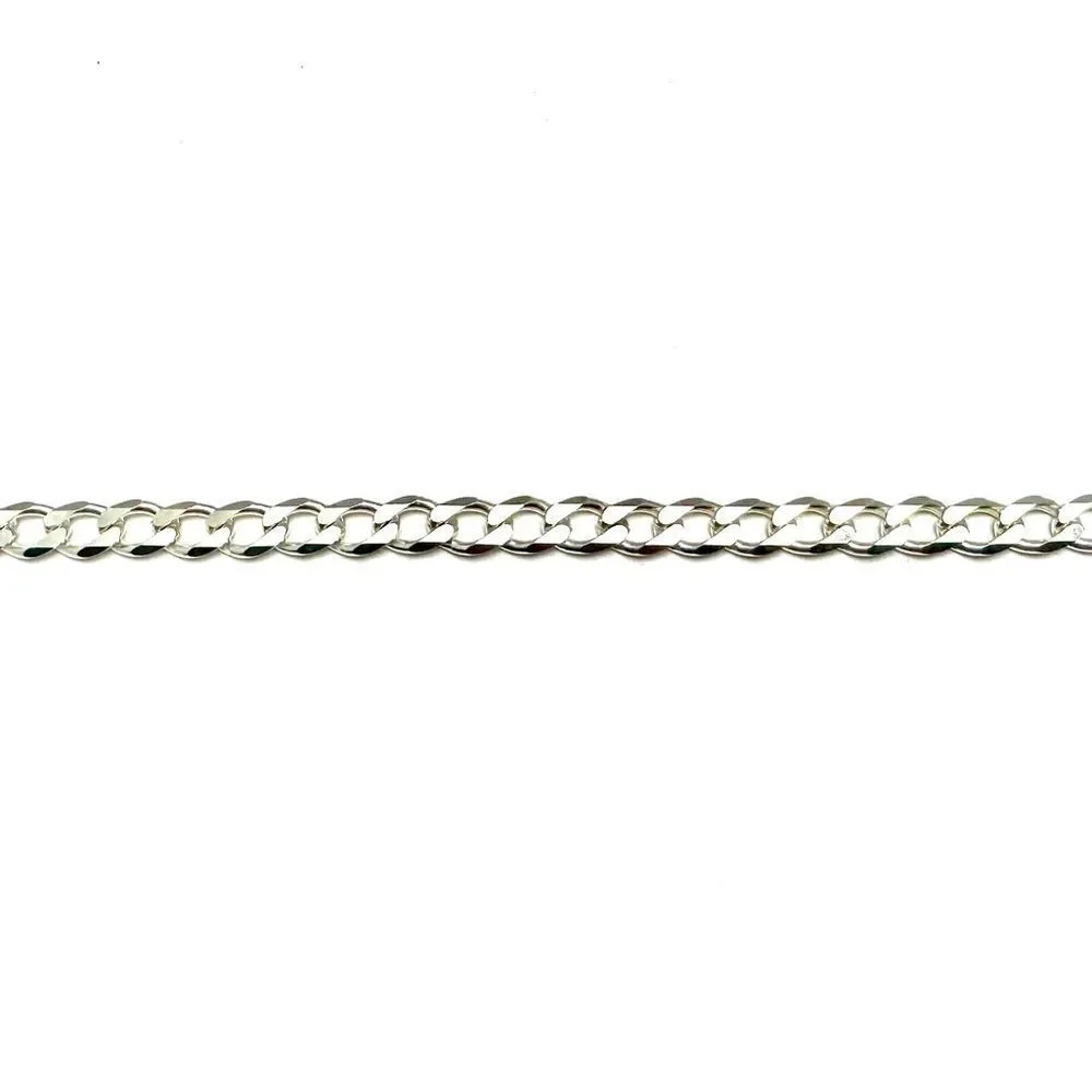 Solid Silver Curb Link Bracelet – Heavy – Approx. 9” – 20g – Wide Cuban Style